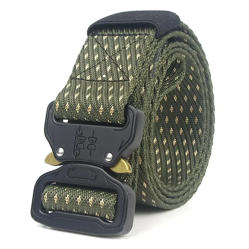 ArmyGreen SupSindy армейский Стиль военные ремни быстросъемный тактический ремень модный мужской холщовый пояс для охоты на открытом воздухе Высокое качество - Цвет: ArmyGreen