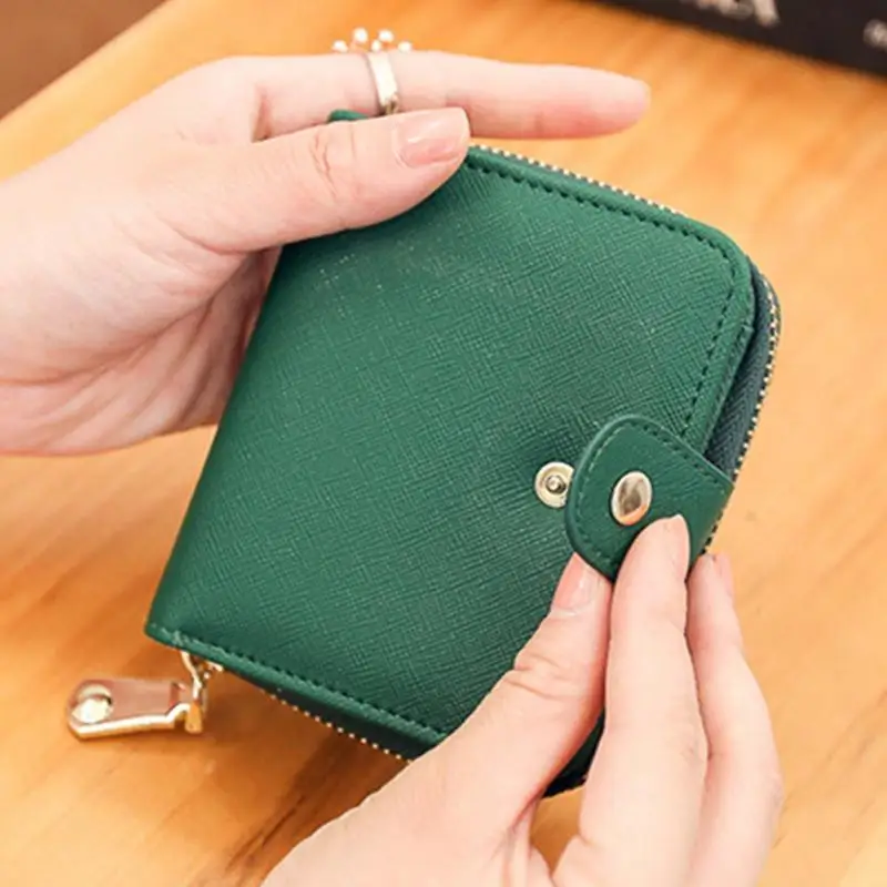 Модные женские короткие кошельки из искусственной кожи, 5 цветов, Кредитные ID карты, женские кошельки для монет, маленькие кошельки на молнии для денег