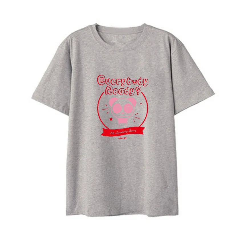 kpop Apink 8th Memorial Album Everybody Ready printing Short sleeve t-shirt for women fashion o neck girl's lovers tees | Женская