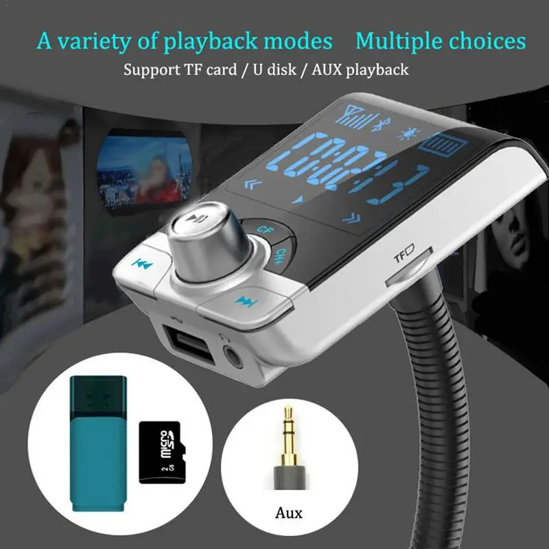 Портативный BT68 автомобильный BT Handsfree FM передатчик AUX 3 5 мм аудио MP3 музыкальный