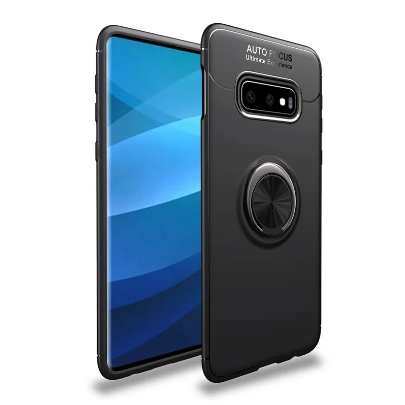 Мягкий силиконовый чехол для телефона samsung Galaxy S10 плюс + кольцо пряжки кронштейн