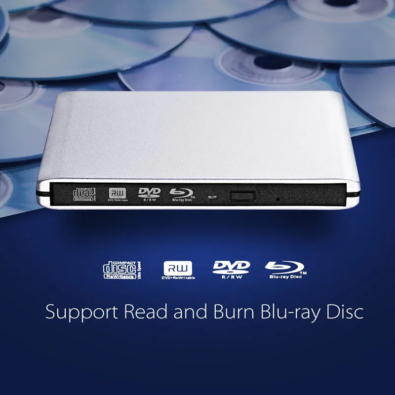 USB 3,0 Bluray привод BD-RW записывающее устройство CD/DVD rom Оптический привод Портативный Внешний Blu ray плеер для hp ноутбук компьютер Apple