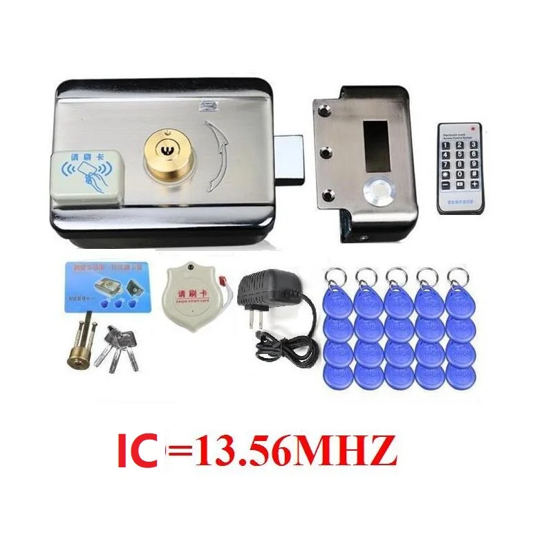 

30pcs chip key tags Door & gate lock Access Control system Electronic integrated RFID ID Reader Door Rim lock for intercom
