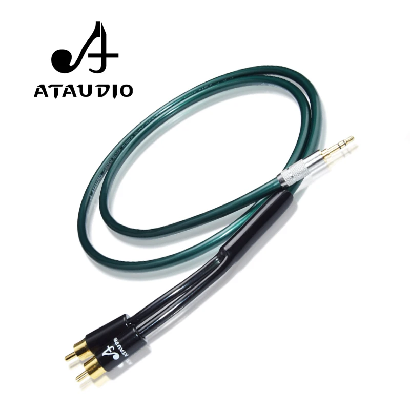 Y образный сплиттер ATAUDIO Hifi 3 5 мм на 2RCA стерео аудио кабель Hi Fi для аудиофила