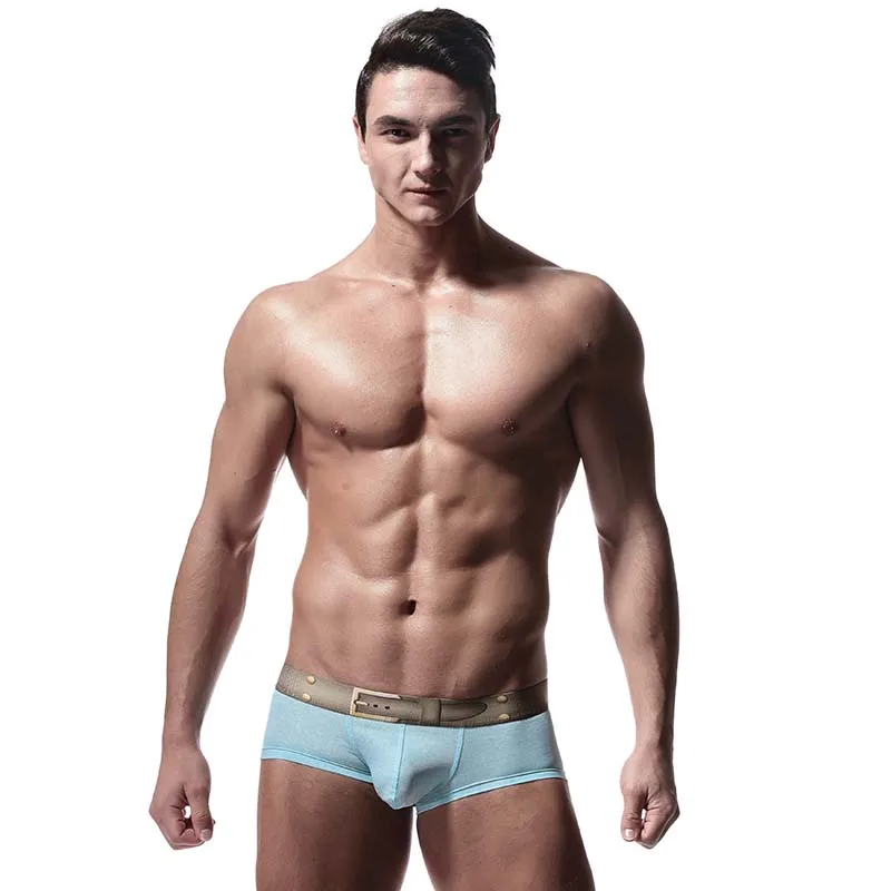 U020P sky blue LOBEIOK, мужские боксеры, шорты со средней талией, хлопок, calzoncillos hombre, боксеры, сексуальное нижнее белье для мужчин, 8 цветов, трусы, шорты, мужское нижнее белье - Цвет: U020P sky blue
