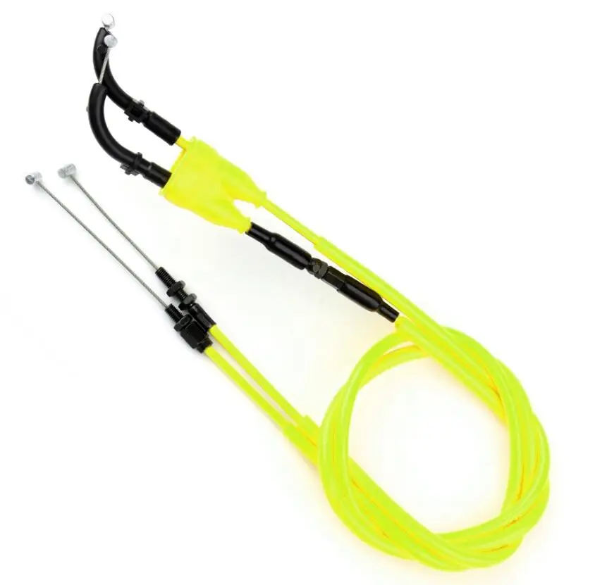 Yellow Areyourshop мотоциклетный Дроссельный кабель нажимной/вытяжной проводной линии газа для Yamaha- MT-07 MT07 аксессуары для мотоциклов кабель - Цвет: Yellow