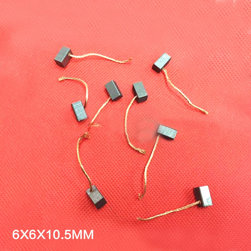 100PCS/LOT, Replacement 6X6X10.5mm Motor Carbon Brushes For Buick,Toyota windscreen wiper .Car glass lifter etc.