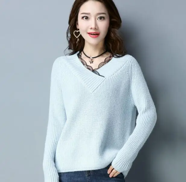 Sweater Women Pullover Long Sleeve Knitted jumper Sexy Tops Winter Women's Sweaters Knitwear Pull Femme 2019 | Женская одежда
