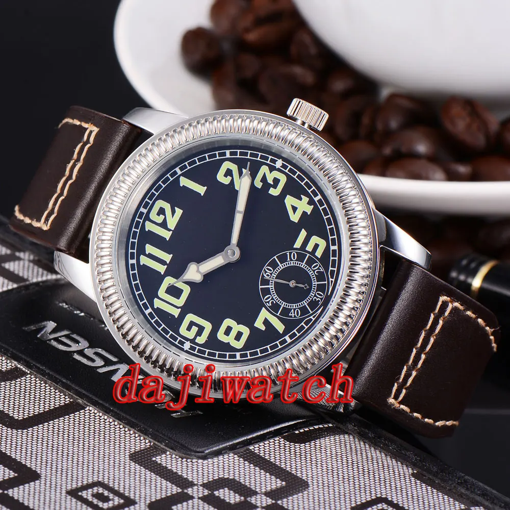 Мужские механические часы с ремешком на кожаном ремешке 44 мм|strap strap|strap menstrap watch
