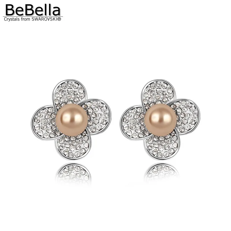 Женские серьги гвоздики с белым жемчугом и кристаллами|pearl earrings|earrings earringwomen pearl