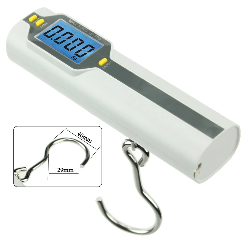 JIGUOOR 50кг с ЖК экраном и крюком весы для багажа цифровые Выдвижная измерительная