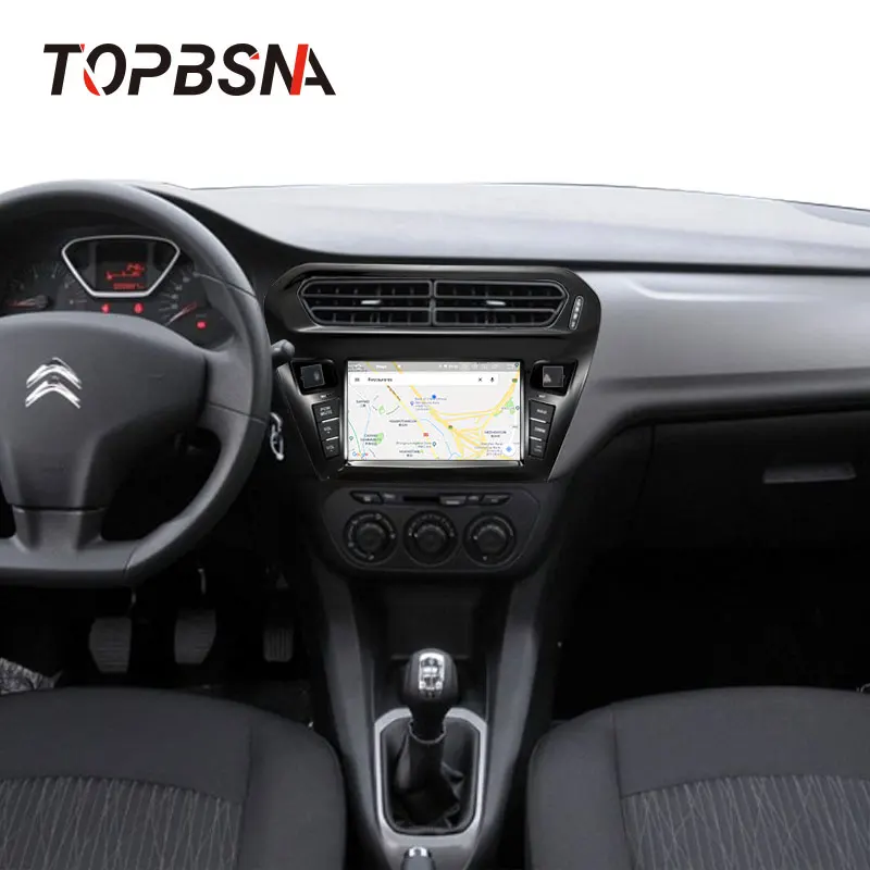 Автомобильный мультимедийный DVD плеер TOPBSNA 1 Din Android 10 для Citroen Elysee 2014 2016 Peugeot 301 GPS Navi
