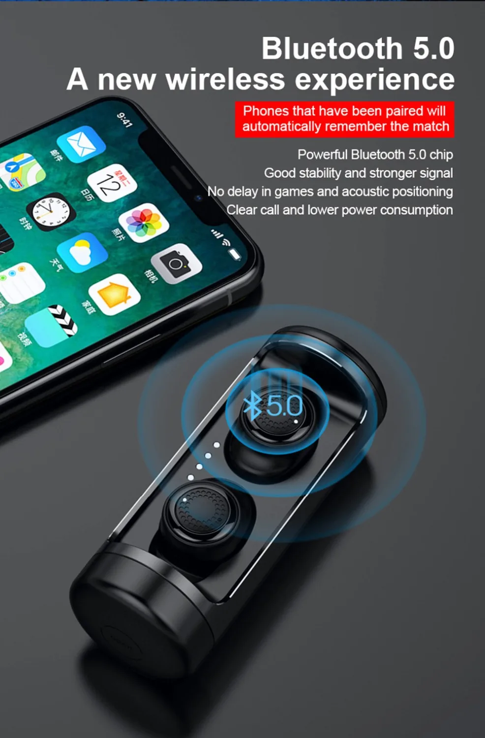 Ovevo Q63 Hi Fi наушники вкладыши TWS с Беспроводной Bluetooth 5 0 IPX5 Водонепроницаемый 3D