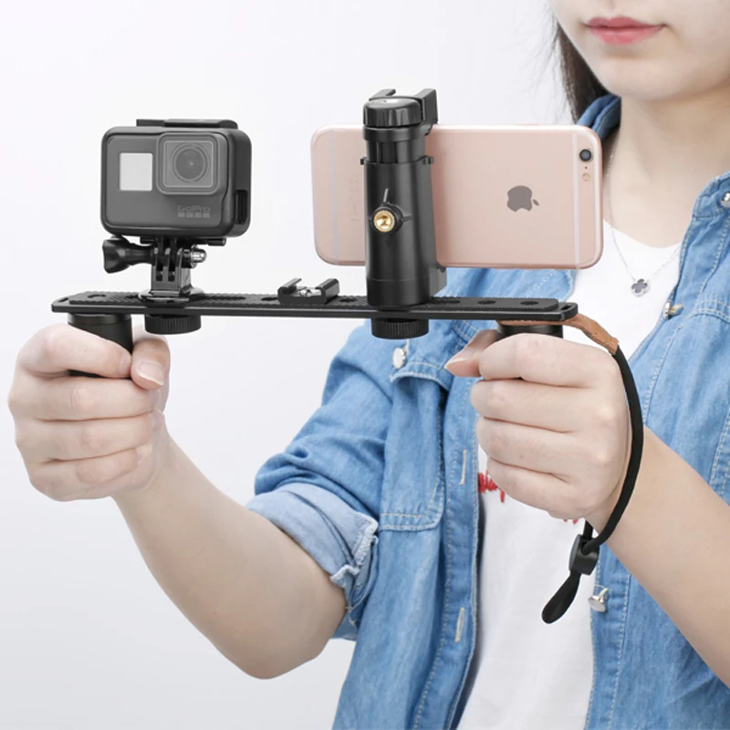 Sevenoak SK PSC4 с двойной ручкой стабилизатор для iPhone Android смартфон GoPro SJCAM спортивная