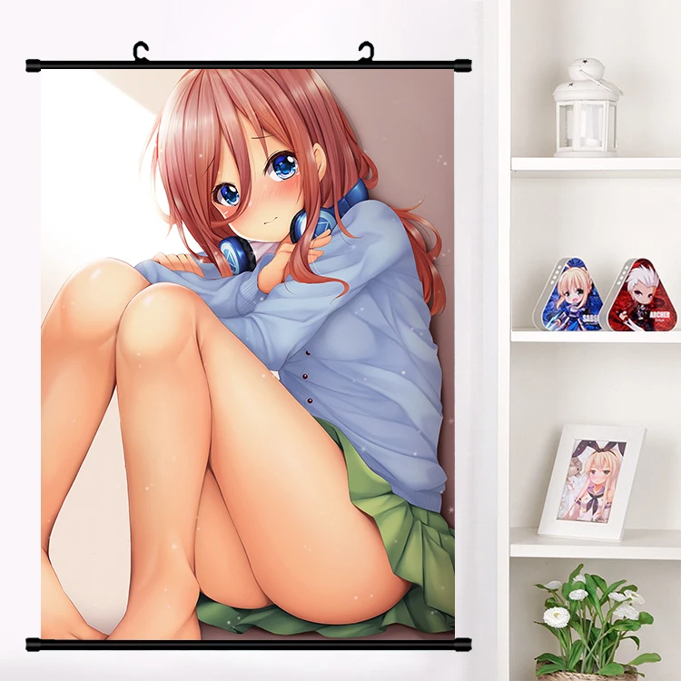 Японское аниме Go-Toubun no Hanayome Nakano Miku настенный свиток Фреска плакат мультфильм настенные подвесные плакаты коллекция домашнего декора искусство