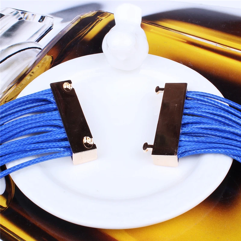 6 цветов Европейский Многослойные колье Кожа Веревка себе длинная цепь Цепочки и