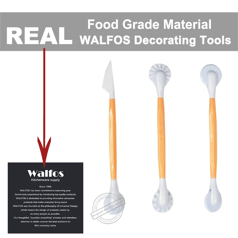 WALFOS 3 шт./компл. Fondant (сахарная) ручки для украшения торта цветок Моделирование