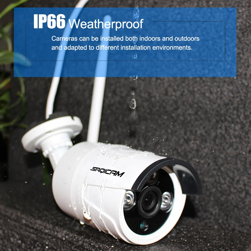 Saqicam 4CH 4MP мегапиксельная 1440P беспроводная наружная IP камера система 30 м Ночное