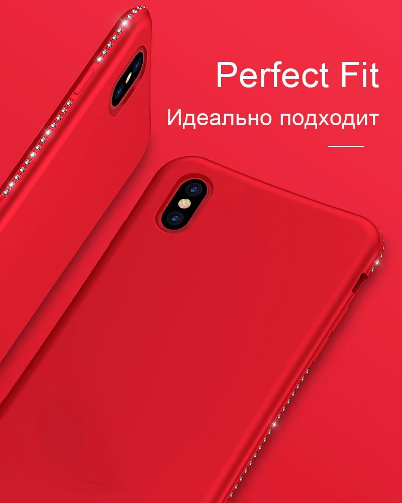 For iphone XR XS MAX case Luxury Diamond On cases for iPhone 8 X 7 Plus 6 Silicone on plus fundas |