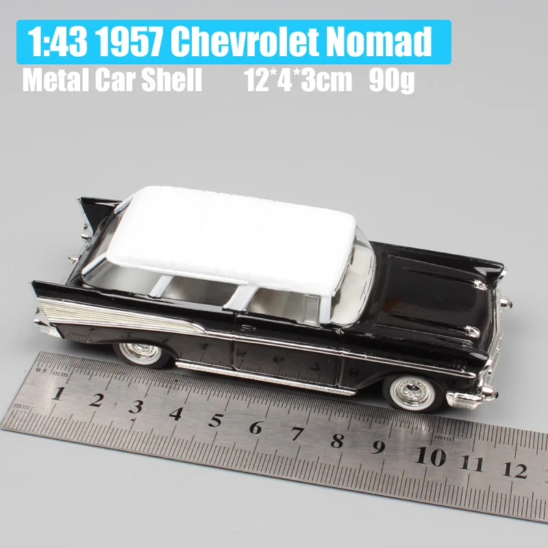 1/43 масштаб классический 1957 Chevrolet Nomad sedan chevy wagon фургон металлический minicar литые автомобили и автомобильные игрушки модели для коллекционеров - Цвет: 1957 Nomad black