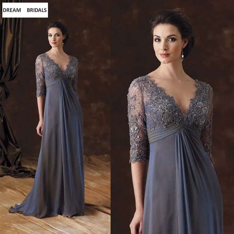 

Sexy V-Neck A-Line vestido de madrinha Half Sleeve Beading Sequined Lace Mother of the Bride Dresses Women rihanna