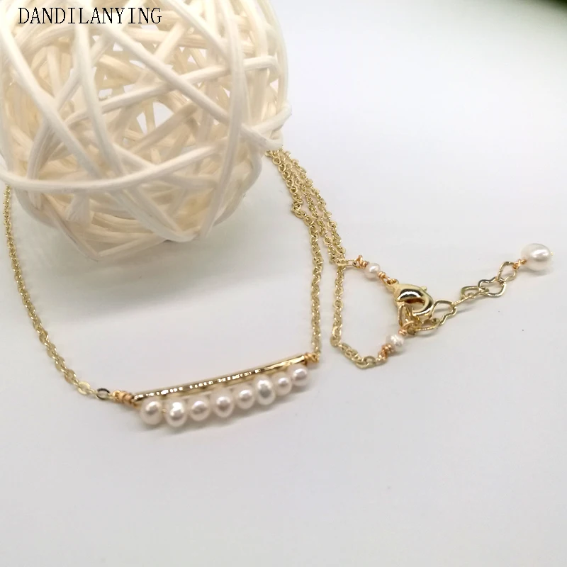 2019 new popular cross collarbone chain S925 pure silver freshwater pearl necklace business | Украшения и аксессуары