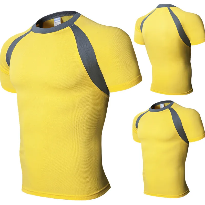 LISER Fashion Solid Color T-Shirt Men's Short Sleeve Compression Skinny S-4XL Summer Clothes | Мужская одежда