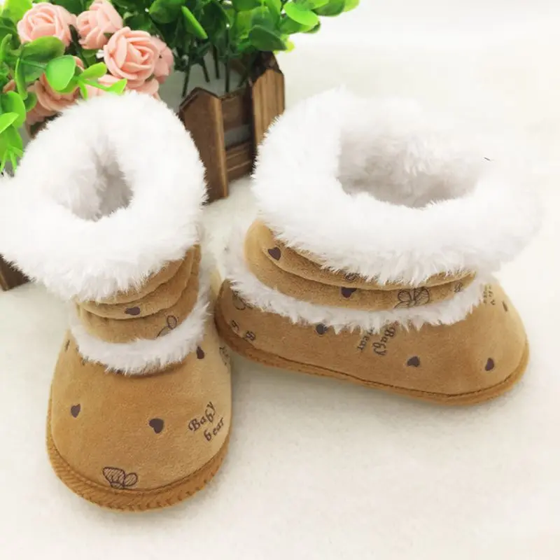 Baby 0-18 Months Prewalker Girls Winter Snow Boots Infant Solid Lace Up Shoes First Walker |