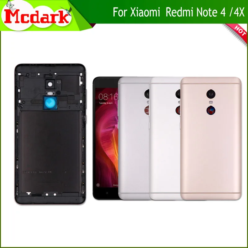 Крышка батарейного отсека Mcdark для Xiaomi Redmi Note 4X сменная задняя крышка с кнопкой