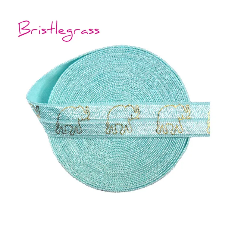 BRISTLEGRASS 100 ярдов в рулоне 5/8 &quot15 мм золотой слон печать блестящая складка над