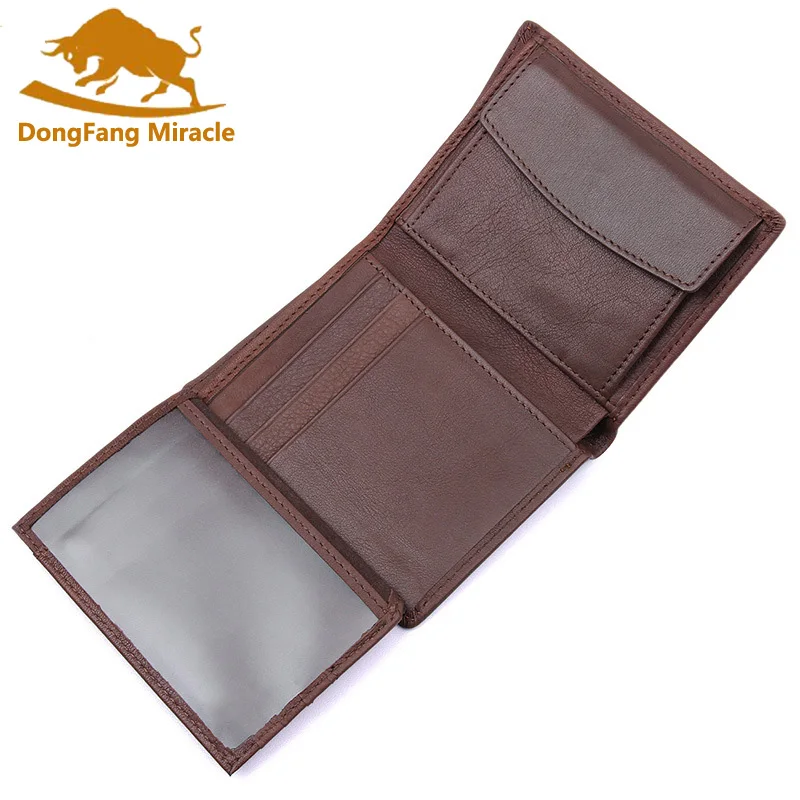DongFang Miracle новый тонкий мужской кошелек из натуральной кожи воловьей маленький