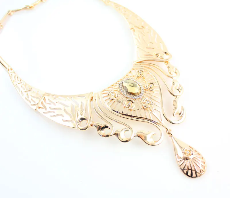 Горячая Распродажа Дубай модные роскошные стразы свадебное ожерелье серьги