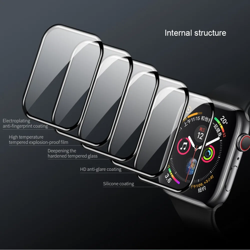 Для iWatch серии 4 3 2 1 стекло Nillkin 3D AW+ HD полное покрытие закаленное стекло протектор экрана для Apple Watch 38 мм 40 мм 42 мм 44 мм