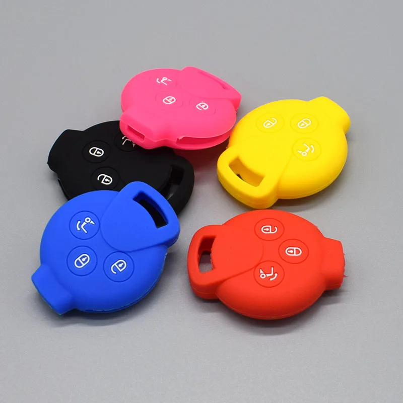 

Silicone Key Cover shell for Mercedes Benz Smart CITY Coupe Cabrio ROADSTER FORTWO Remote entry Holder protective stickers