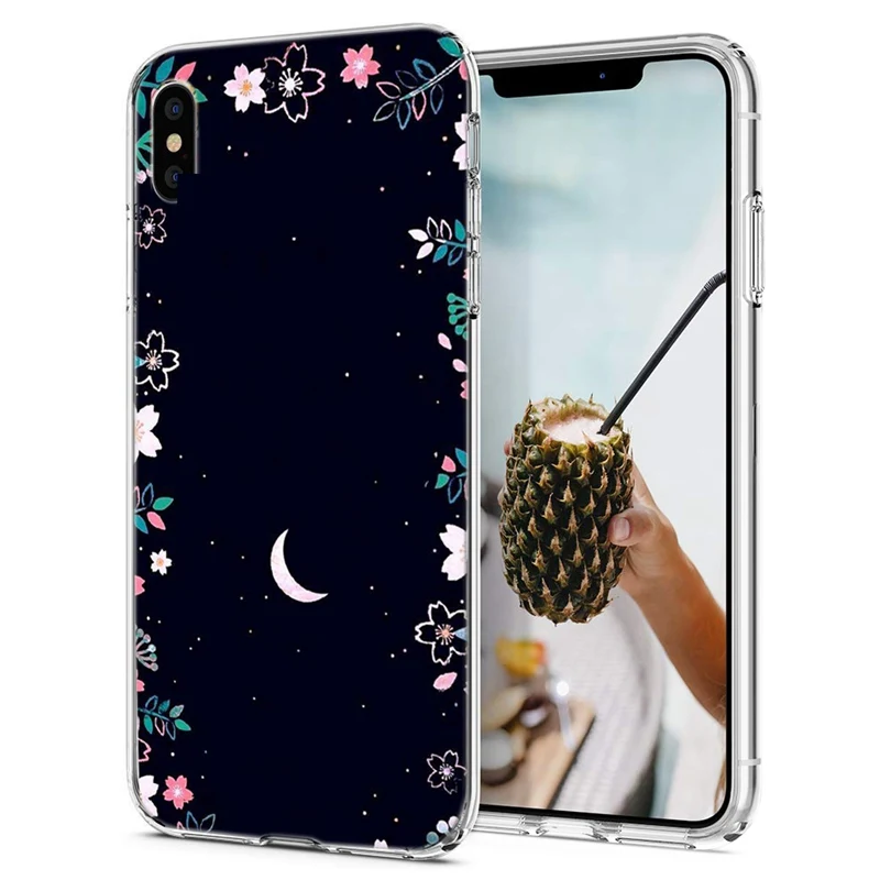 Силиконовый чехол для iPhone 7 7Plus 6 6S 6Plus XR XS Max мягкий из ТПУ с цветком и листьями