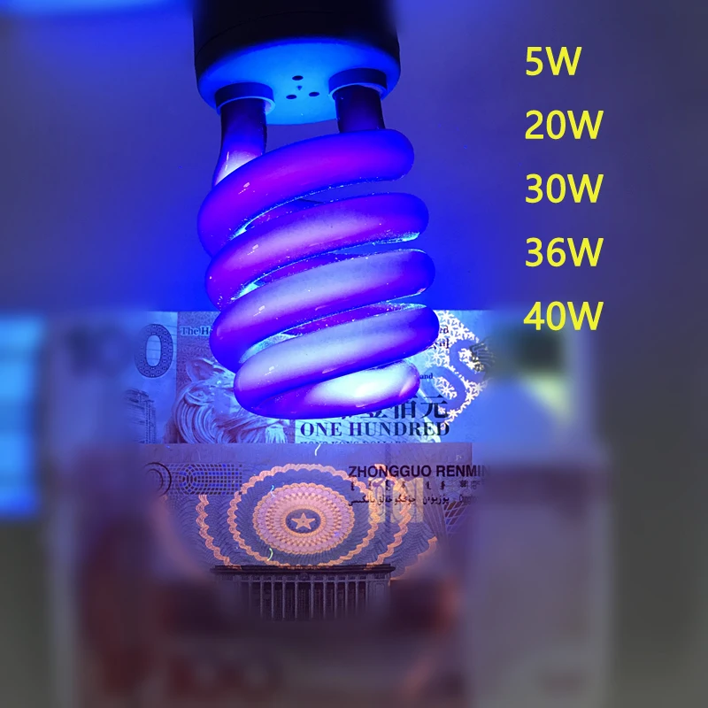 A220V E27 5 40 Вт УФ светильник ультрафиолетовые люминесцентные лампы CFL лампа спираль