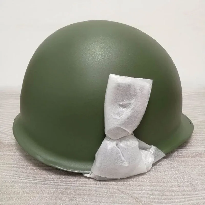Защитный шлем Repro для мужчин WW2 армейский США M1 зеленый из нержавеющей стали с