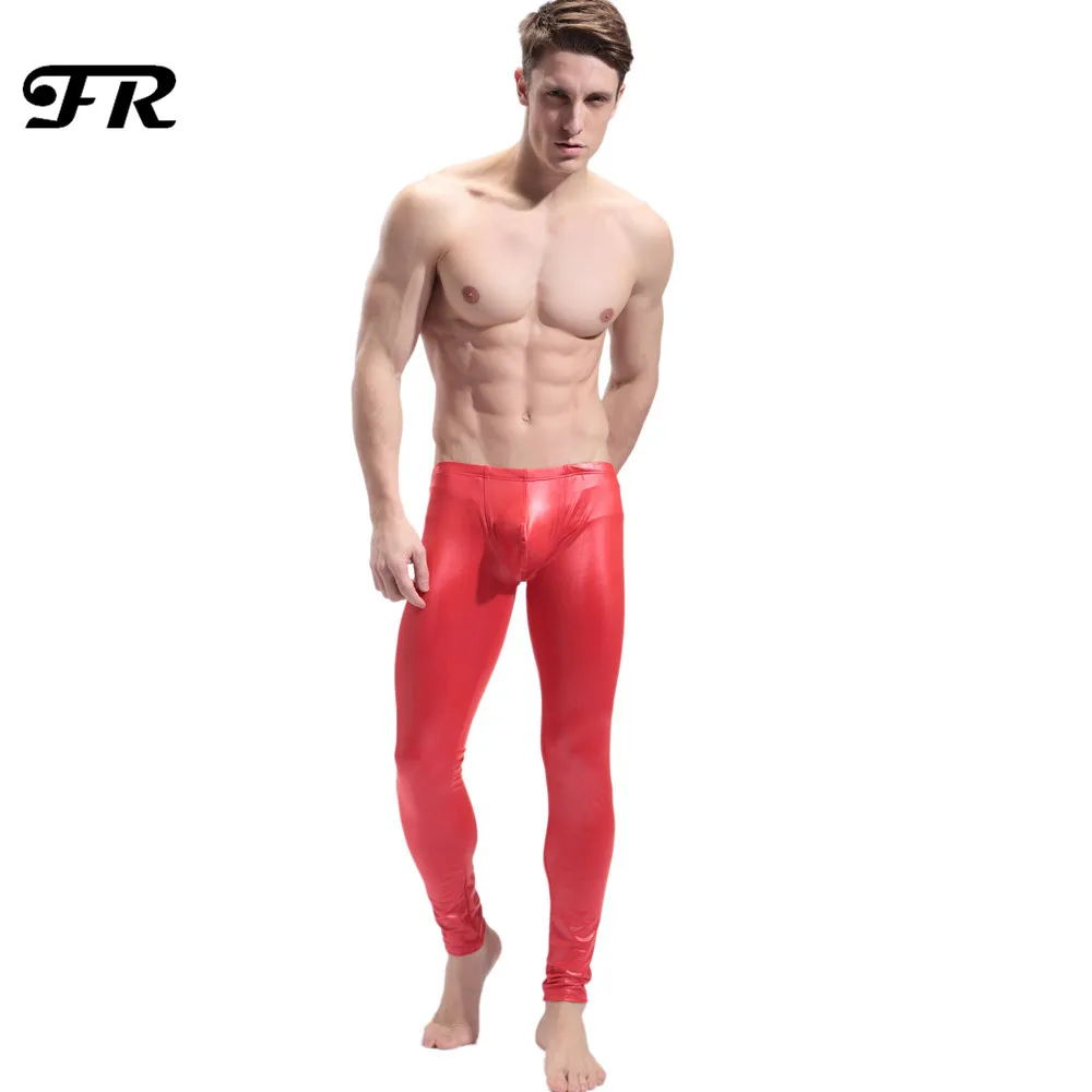 Мужские Блестящие Стрейчевые брюки FR сексуальные обтягивающие штаны из