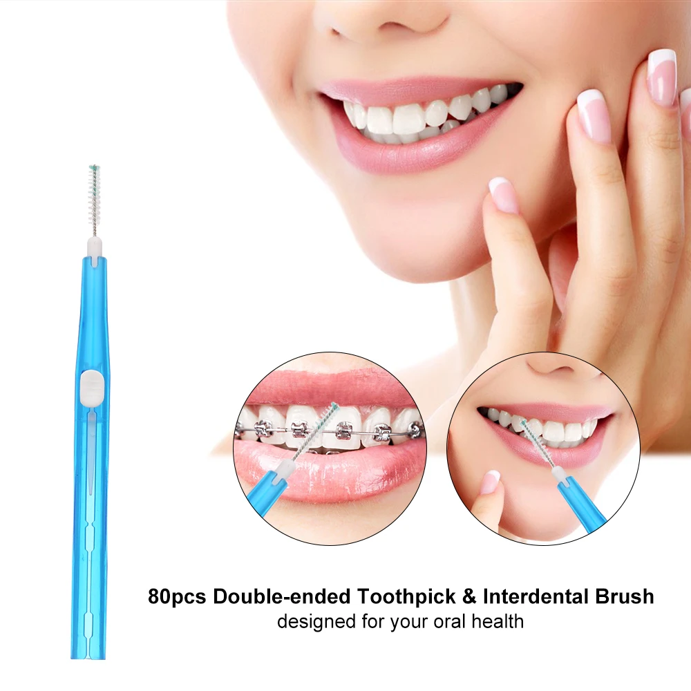 80 шт. двухсторонняя зубочистка пластиковые зубочистки зубная нить межзубная