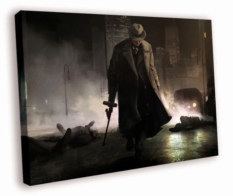 Гангстер Шляпа Tommy Gun Ночь Искусства Огромный Печати Плаката TXHOME D6743 | Дом и сад