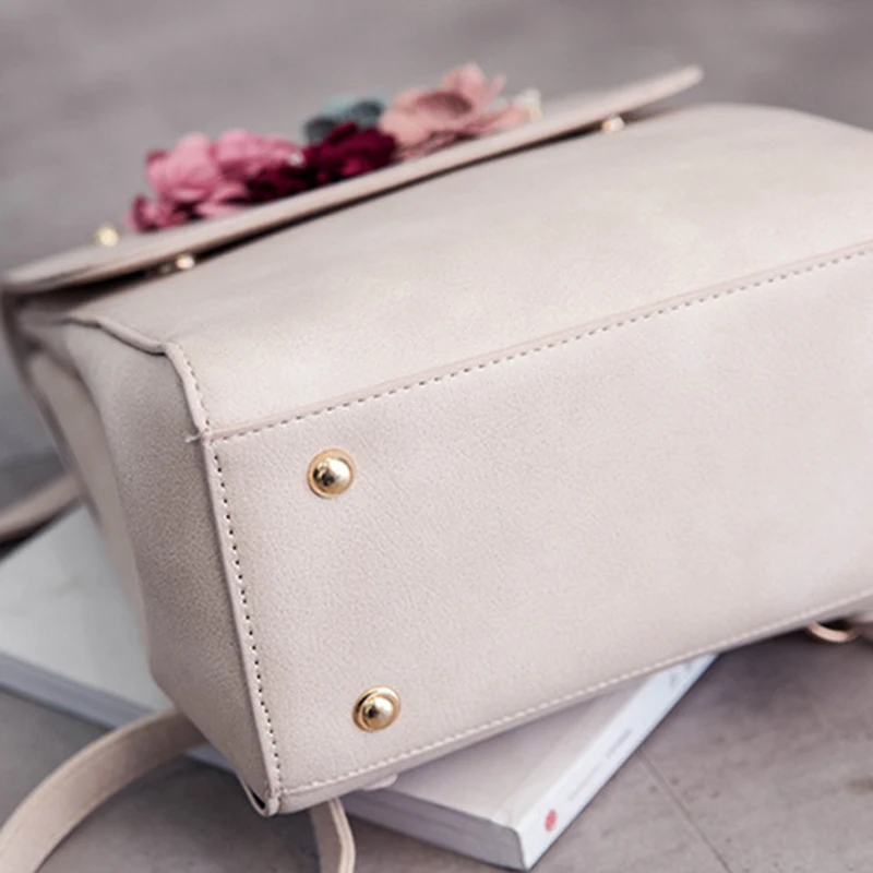 Женский рюкзак из искусственной кожи трендовый трехмерный Цветочный на плечо