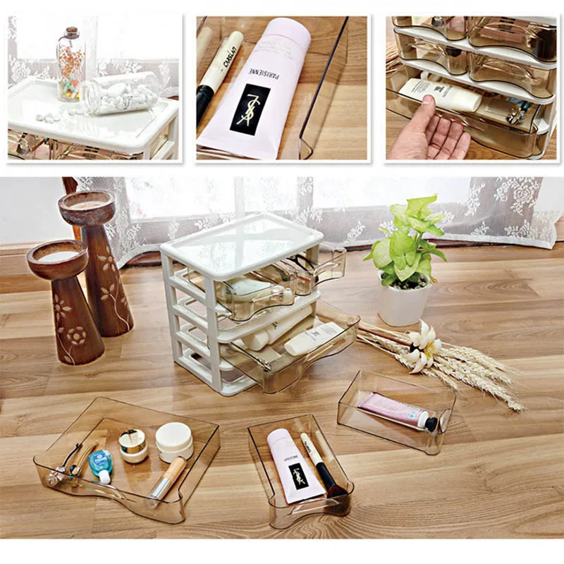 Пластиковые шкатулки для ювелирных изделий трехуровневый органайзер косметики