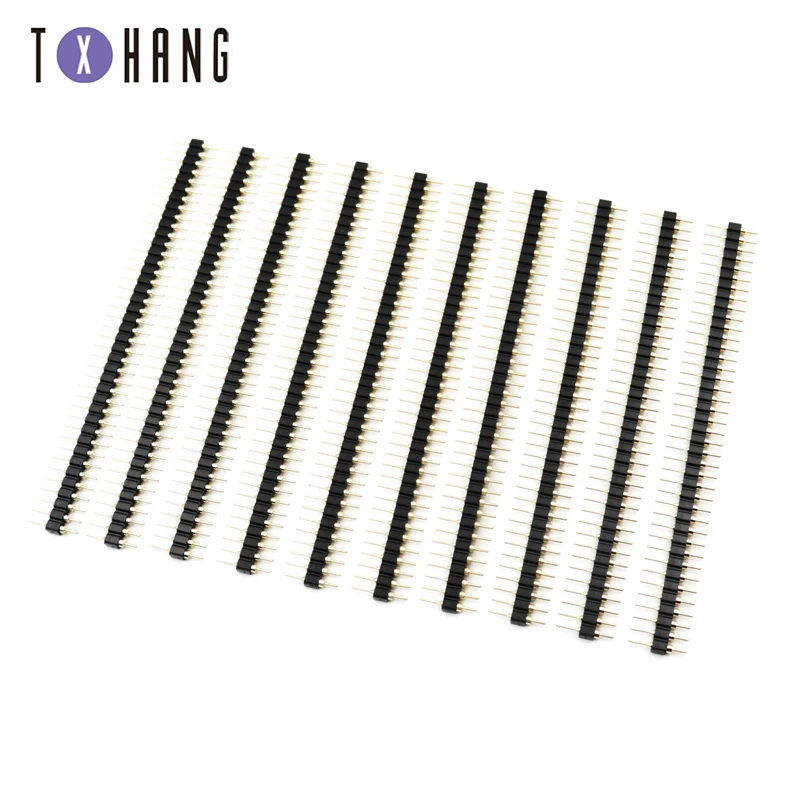 

5/10/100PCS Header Strip Connector 40 Pin 2.54mm Round Male Single Straight