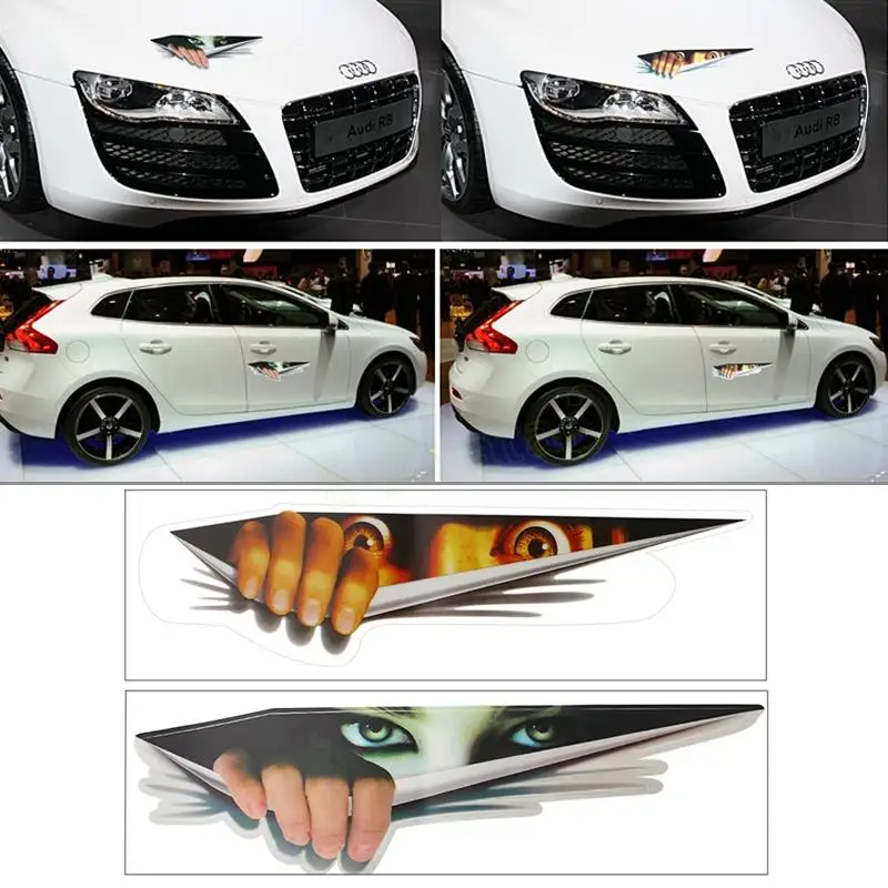 3D забавная имитация глайкинга монстра водонепроницаемая наклейка на автомобиль