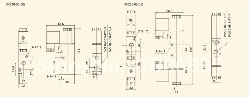 3V110-06 DC24V 3 порта 2 положения 1/8 &quotBSP одинарный соленоид Пневматический воздушный