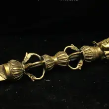 17 6 &quotКитайская старая желтая бронза ручной работы голова Будды