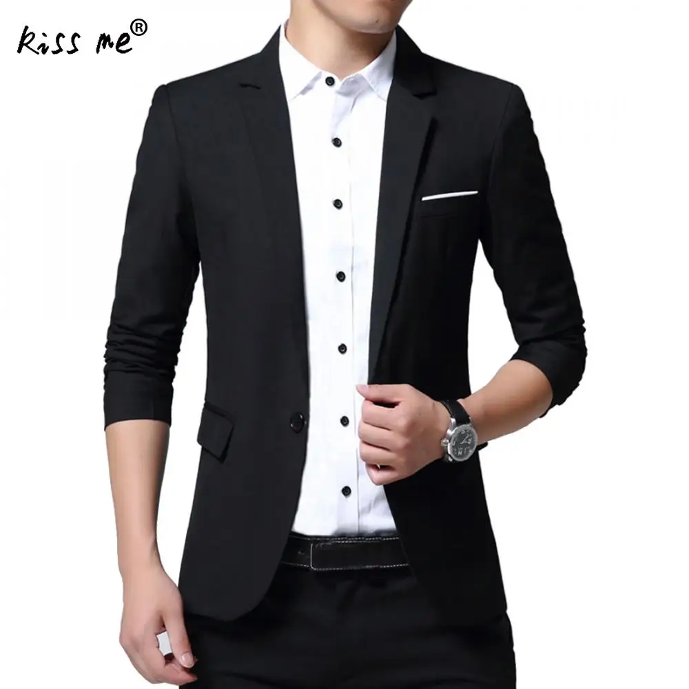 Новое поступление Для мужчин Блейзер Весенний костюм Повседневное Slim Fit пиджак