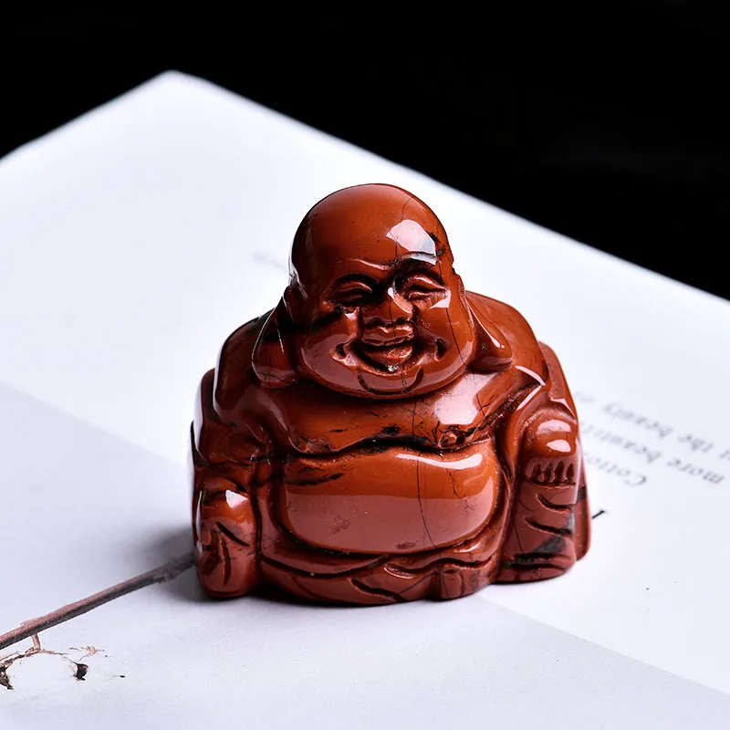Red jasper 1 шт религиозные повезло статуи Будды Майтреи украшения резьба дом украшение дома фэн-шуй Будда украшение коллекции Art - Цвет: Red jasper