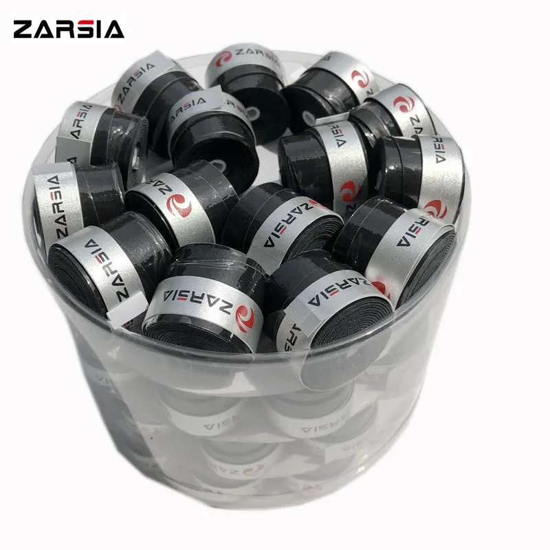 

60pcs Free shipping ZARSIA Soft tacky Anti-skid Tennis Racket Grip Sweatband Badminton Grips tennis racket overgrips black color