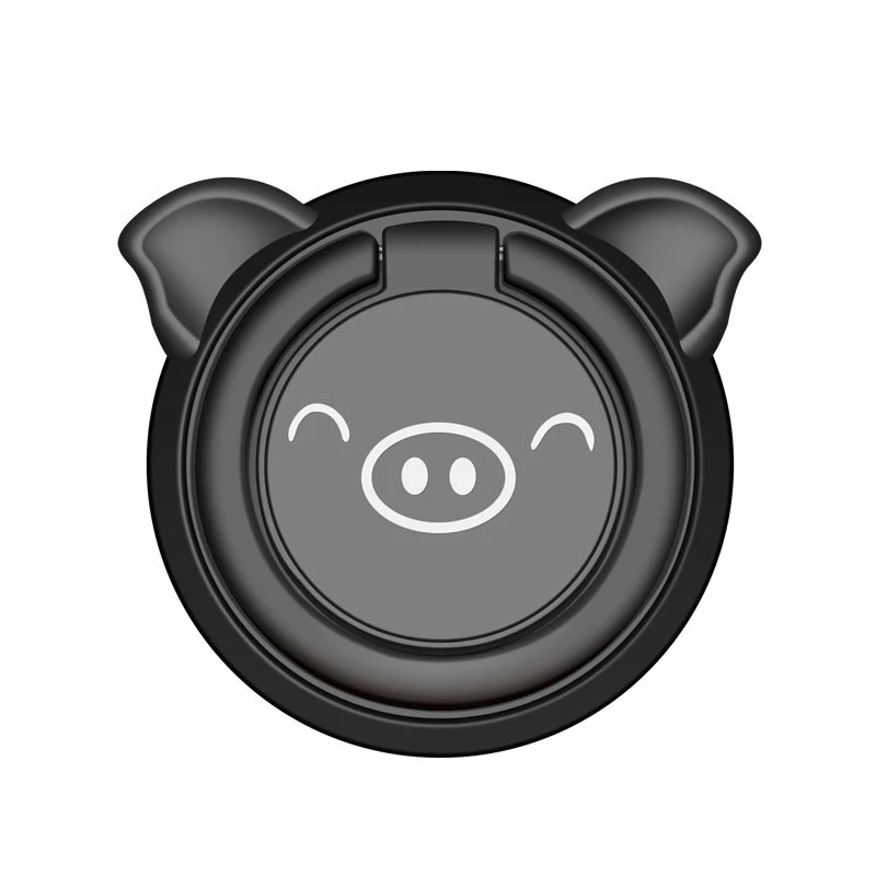 Black TCICPC кольцо держатель телефона для iPhone 7 XS Samsung S10 360 градусов подставка держатель для телефона Поддержка магнитный автомобильный держатель телефона - Цвет: Black